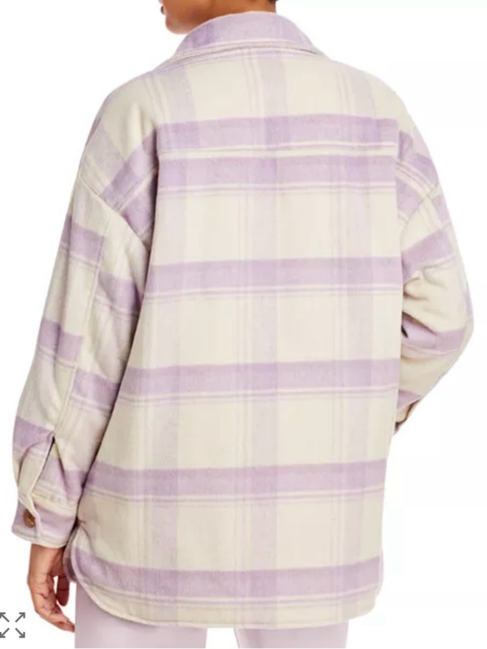 Aqua Lavender and Cream Plaid Utility Shacket - Picture 2 of 7